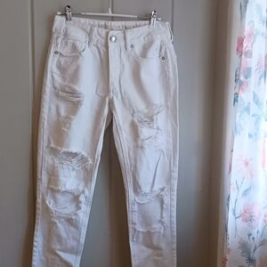 American Eagle White Tomgirl Jeans